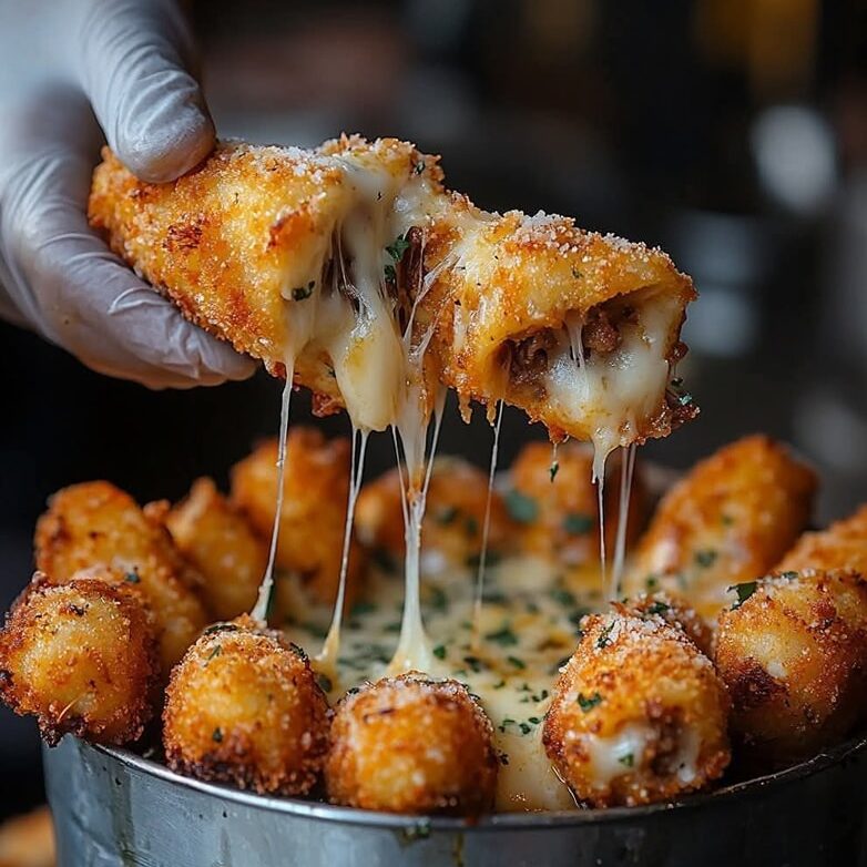 Crispy Mozzarella Cheese-Stuffed Rolls