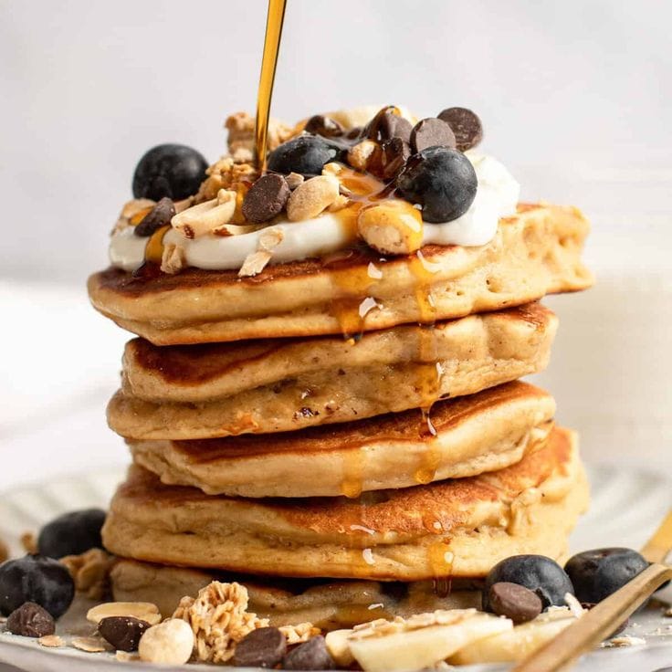 High Protein Scrambled Pancakes