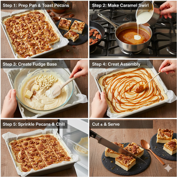 White Chocolate Caramel Pecan Fudge White Chocolate Caramel Pecan Fudge