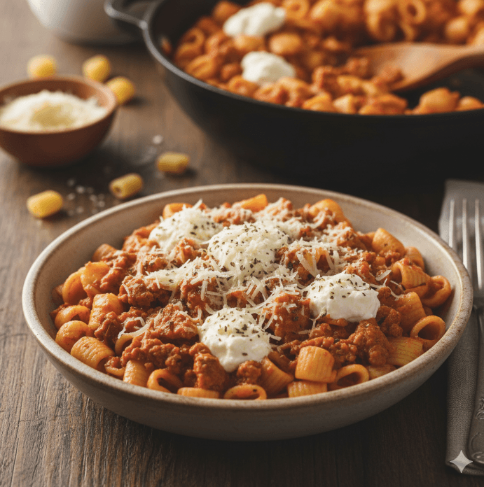 Soft Italian Pasta with Ground Turkey