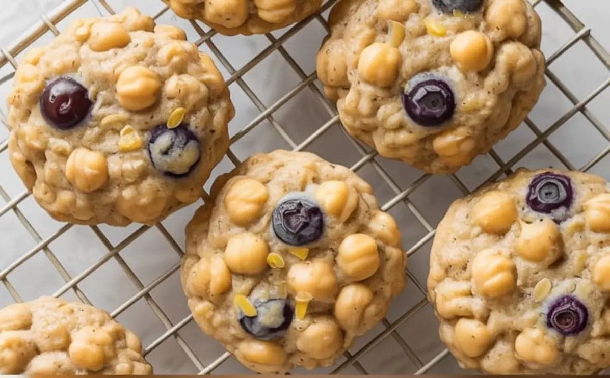 Lemon Blueberry Chickpea Cookies